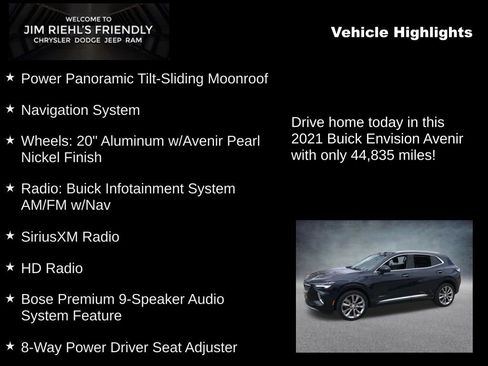 Used 2021 Buick Envision Avenir w/ Technology Package II AWD/4WD image 5