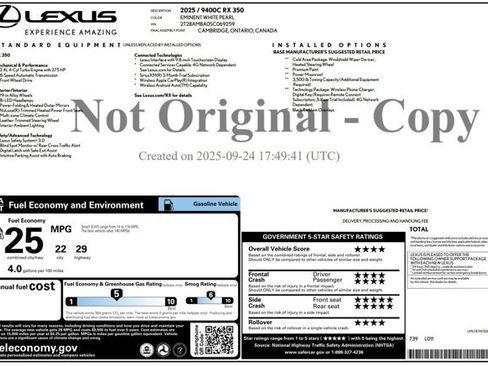Certified 2025 Lexus RX 350 FWD w/ Technology Package image 3