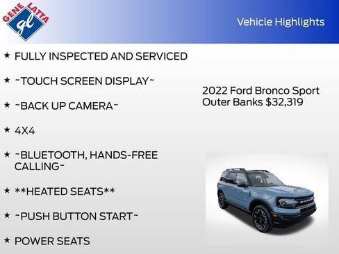 Certified 2022 Ford Bronco Sport Outer Banks w/ Tech Package AWD/4WD image 31