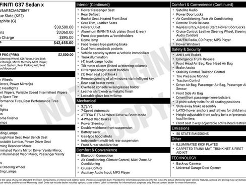 Used 2012 INFINITI G37 x w/ Premium Pkg image 3