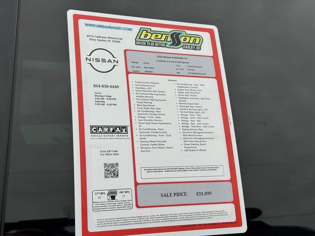 Certified 2024 Nissan Pathfinder SV w/ Lighting Package (N92) FWD image 27