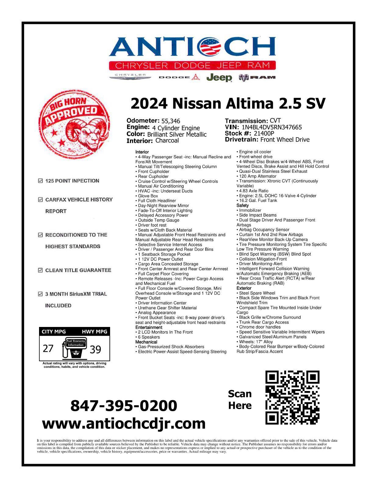 Used 2024 Nissan Altima 2.5 SV FWD image 3