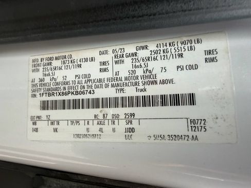 Used 2023 Ford Transit 250 148 High Roof w/ Load Area Protection Package RWD image 45