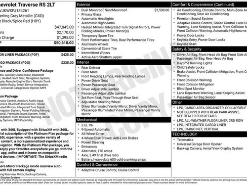 Certified 2023 Chevrolet Traverse RS w/ LPO, Floor Liner Package AWD/4WD image 3