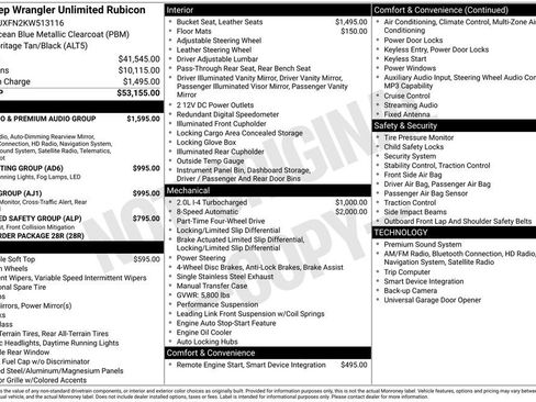 Certified 2019 Jeep Wrangler Unlimited Rubicon AWD/4WD image 30
