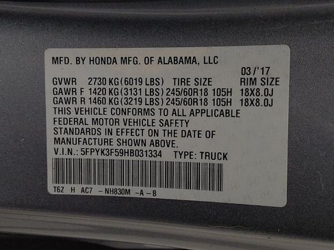 Used 2017 Honda Ridgeline RTL image 33