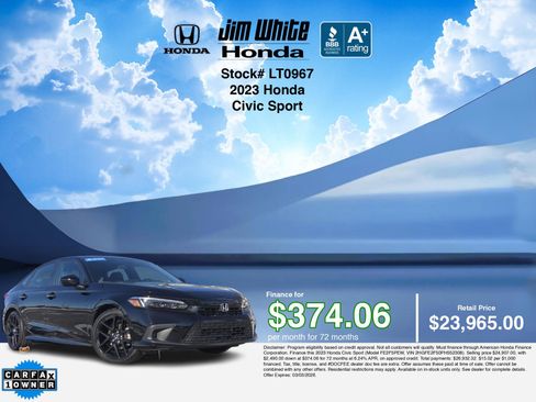 Certified 2023 Honda Civic Sport image 3