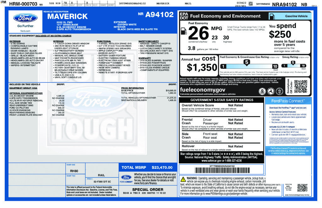 Used 2022 Ford Maverick XL FWD image 17