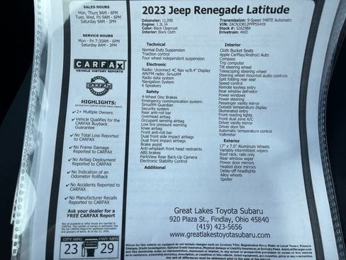 Used 2023 Jeep Renegade Latitude AWD/4WD image 27