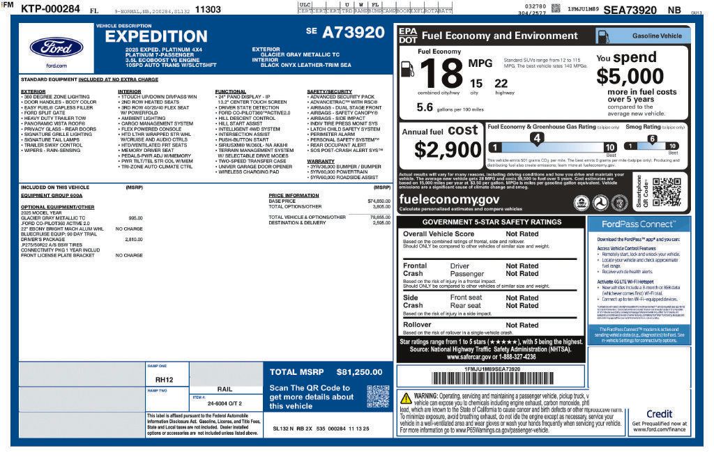 Used 2025 Ford Expedition Platinum w/ Driver's Package AWD/4WD image 12
