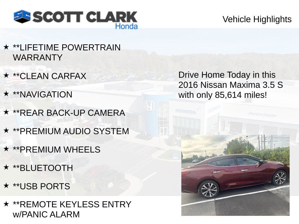 Used 2016 Nissan Maxima 3.5 S FWD image 3