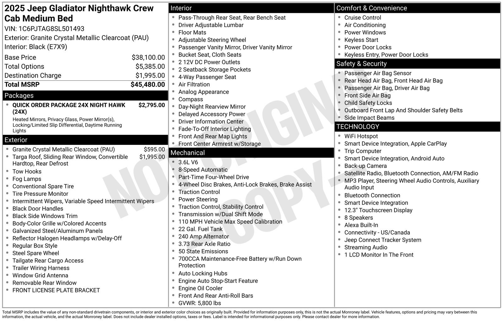 Used 2025 Jeep Gladiator Sport AWD/4WD image 31