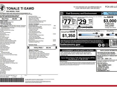 Used 2024 Alfa Romeo Tonale Ti AWD/4WD image 2