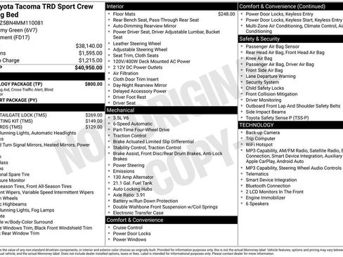 Used 2021 Toyota Tacoma TRD Sport w/ Technology Package AWD/4WD image 2