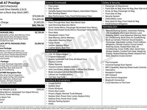 Certified 2023 Audi A7 3.0T Prestige w/ Luxury Package AWD/4WD image 3