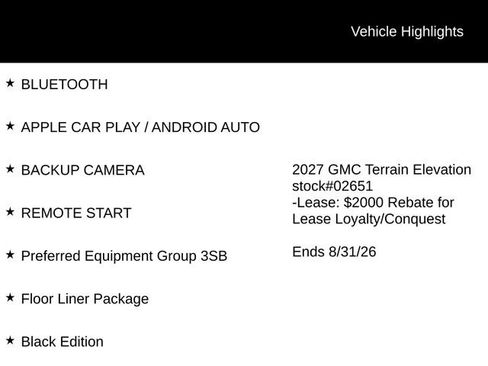 New 2027 GMC Terrain Elevation w/ Black Edition AWD/4WD image 2