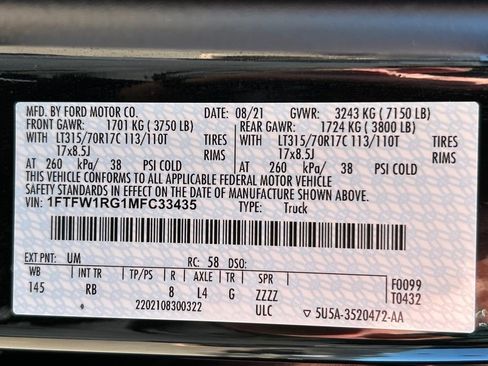 Used 2021 Ford F150 Raptor w/ Equipment Group 801A High image 36