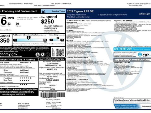 Used 2022 Volkswagen Tiguan SE FWD image 4