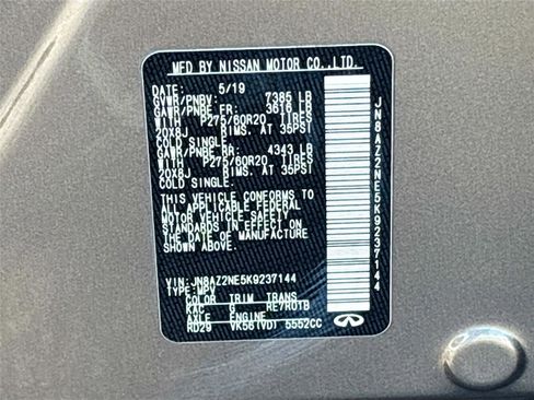 Used 2019 INFINITI QX80 Luxe w/ Proassist Package image 37