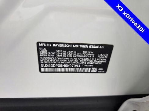 Used 2022 BMW X3 xDrive30i w/ Convenience Package image 32