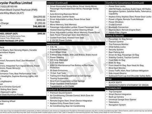 Used 2018 Chrysler Pacifica Limited w/ Tire & Wheel Group FWD image 6