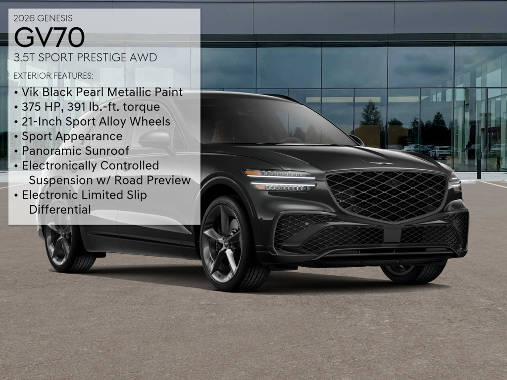 New 2026 Genesis GV70 3.5T Sport Prestige w/ G1 Accessory Package AWD/4WD image 3