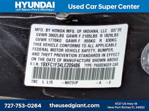 Used 2020 Honda Civic EX image 36