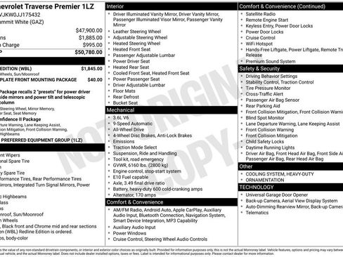 Used 2018 Chevrolet Traverse Premier w/ Redline Edition AWD/4WD image 30