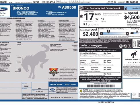 Used 2021 Ford Bronco Black Diamond AWD/4WD image 2