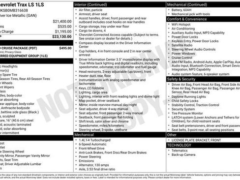 Used 2021 Chevrolet Trax LS w/ Tint and Cruise Package FWD image 33