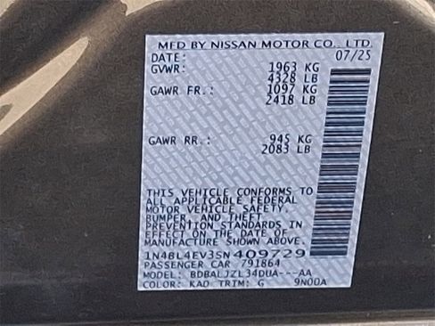 New 2025 Nissan Altima 2.5 SL image 12