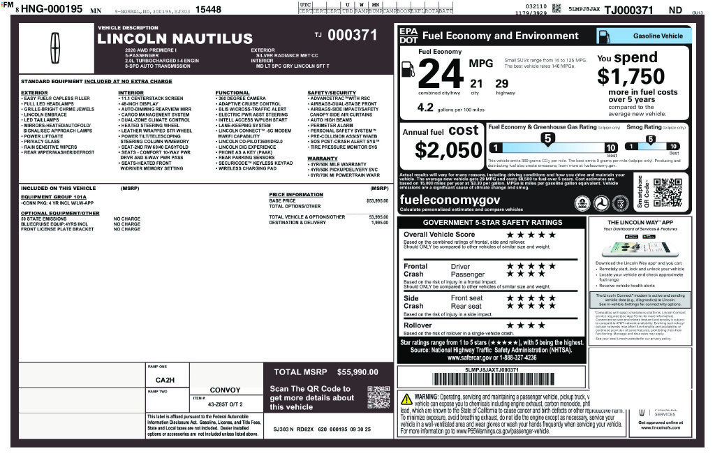 Used 2026 Lincoln Nautilus Premier AWD/4WD image 40
