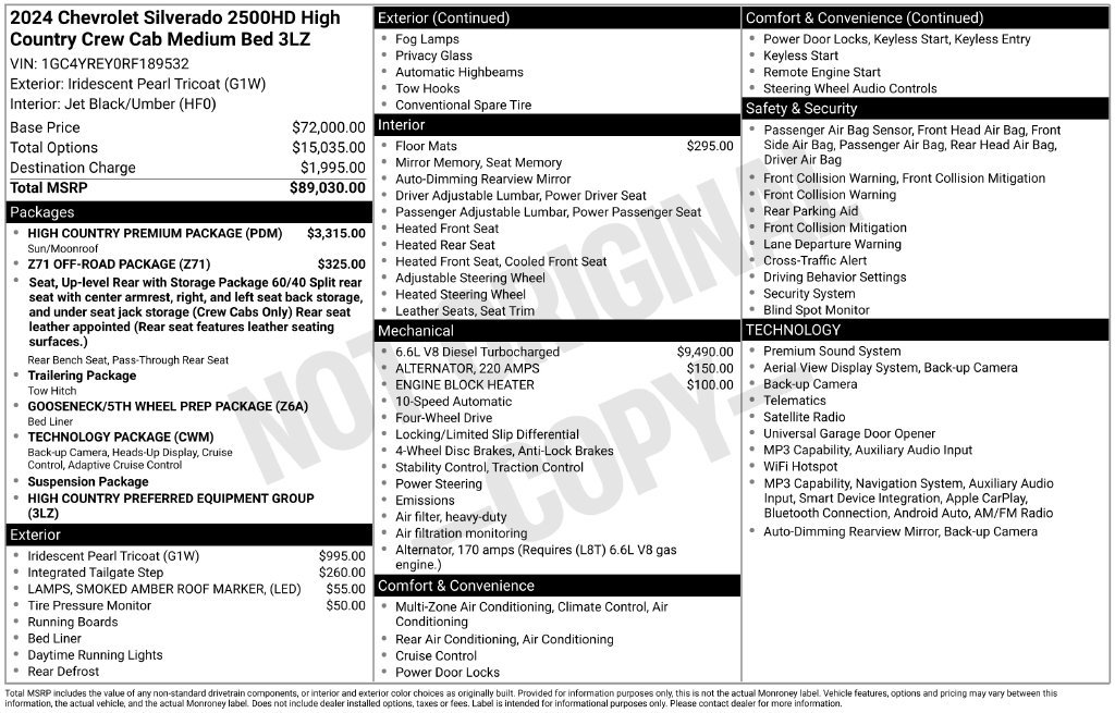 Used 2024 Chevrolet Silverado 2500 High Country w/ High Country Premium Package AWD/4WD image 67