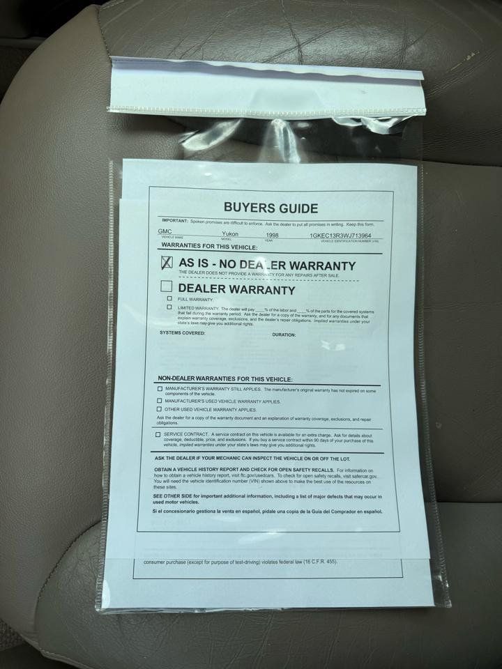 Used 1998 GMC Yukon 2WD 4-Door w/ Marketing Opt Pkg 5 image 34