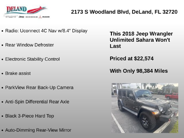 Used 2018 Jeep Wrangler Unlimited Sahara AWD/4WD image 7