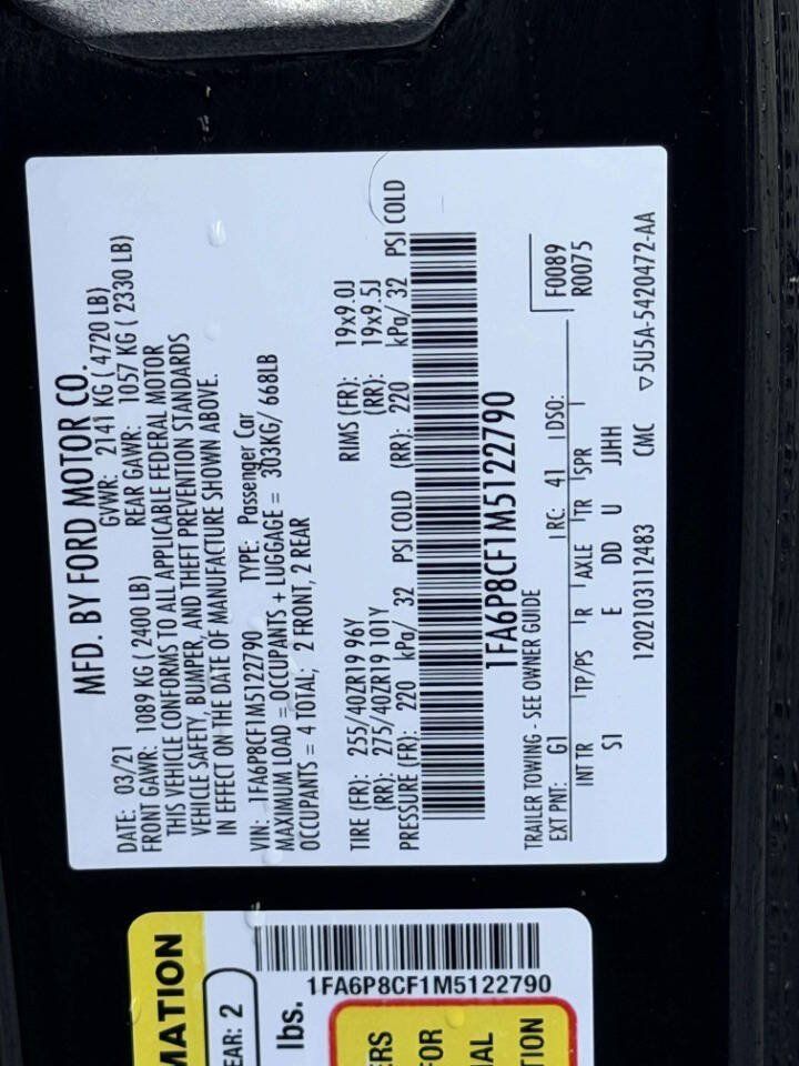 Used 2021 Ford Mustang GT Premium w/ GT Performance Package RWD image 17