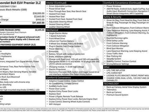 Used 2022 Chevrolet Bolt EUV Premier w/ Sun & Sound Package FWD image 3