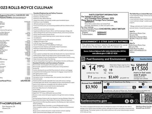 Used 2023 Rolls-Royce Cullinan w/ Technology Package AWD/4WD image 6