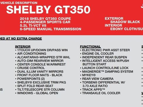 Used 2018 Ford Mustang Shelby GT350 w/ Electronics Package image 26