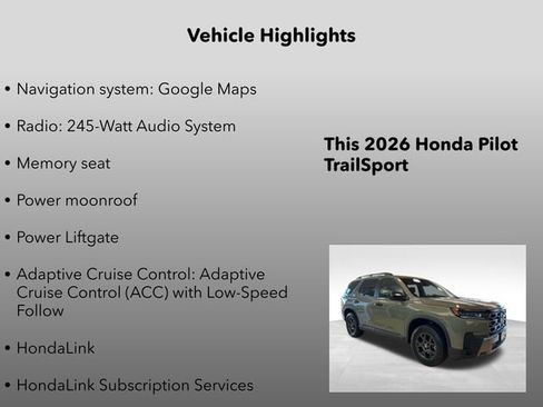 New 2026 Honda Pilot TrailSport image 5