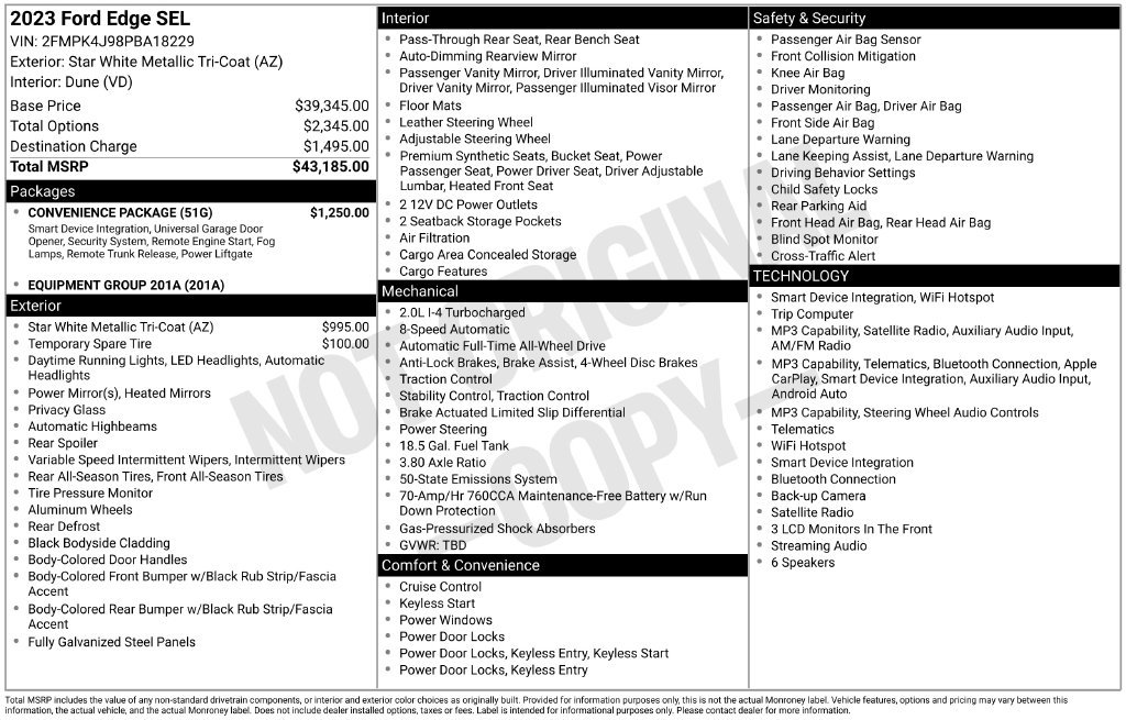 Used 2023 Ford Edge SEL w/ Convenience Package AWD/4WD image 23