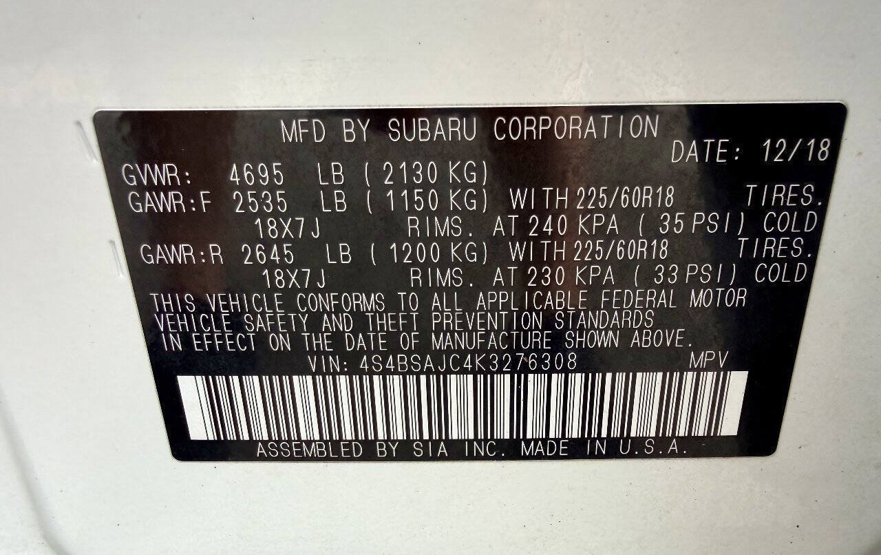 Used 2019 Subaru Outback 2.5i Limited AWD/4WD image 48