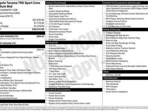 Used 2021 Toyota Tacoma TRD Sport w/ Technology Package image 2