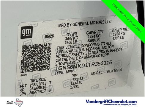 New 2026 Chevrolet Tahoe LS w/ Max Trailering Package AWD/4WD image 20