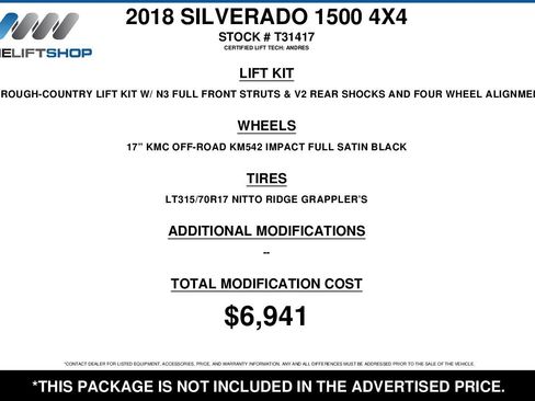Used 2018 Chevrolet Silverado 1500 LTZ Z71 w/ LTZ Plus Package image 2