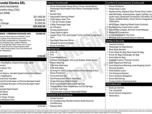 Used 2022 Hyundai Elantra SEL w/ Convenience + Premium Package FWD image 3