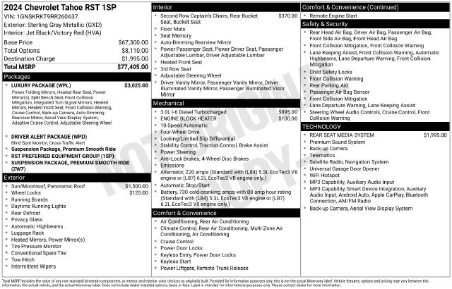 Used 2024 Chevrolet Tahoe RST w/ Luxury Package AWD/4WD image 19