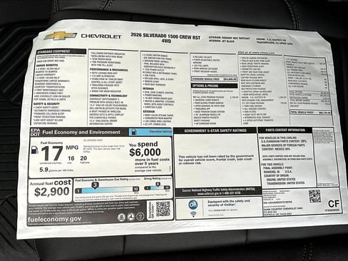 New 2026 Chevrolet Silverado 1500 RST w/ RST All Star Premium Package image 14