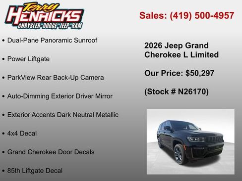 New 2026 Jeep Grand Cherokee L Limited AWD/4WD image 37