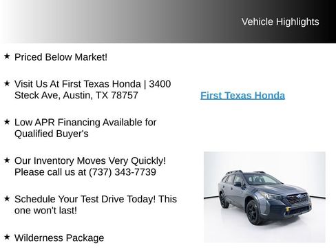 Used 2022 Subaru Outback Wilderness w/ Wilderness Package AWD/4WD image 10